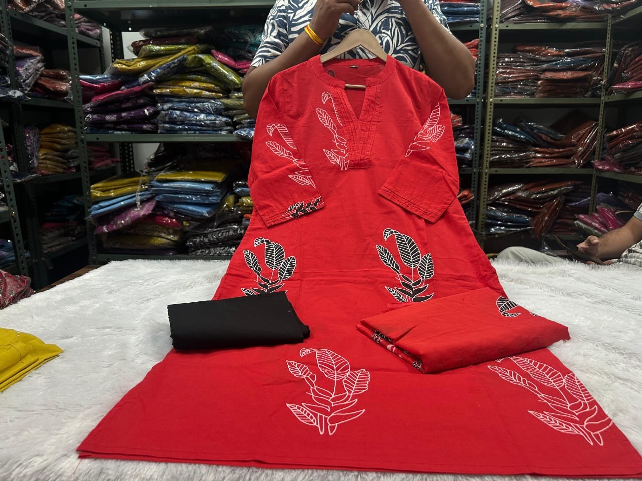 Heavy Cotton Salwar Suit with Dupatta